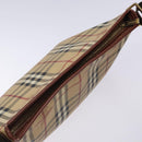 BURBERRY Nova Check Shoulder Bag PVC Beige Gold Auth BA4127-6