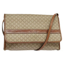 CELINE Macadam Canvas Shoulder Bag PVC Beige Gold Auth BA4128-1