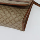 CELINE Macadam Canvas Shoulder Bag PVC Beige Gold Auth BA4128-14