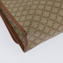 CELINE Macadam Canvas Shoulder Bag PVC Beige Gold Auth BA4128-15