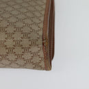 CELINE Macadam Canvas Shoulder Bag PVC Beige Gold Auth BA4128-16