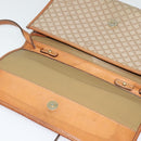 CELINE Macadam Canvas Shoulder Bag PVC Beige Gold Auth BA4128-10