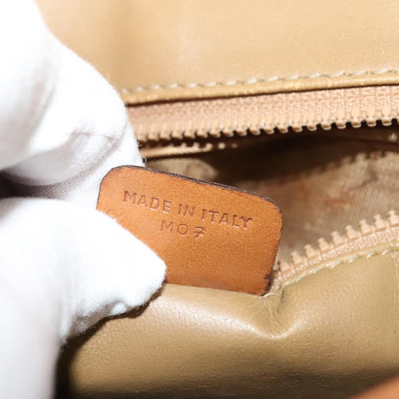 CELINE Macadam Canvas Shoulder Bag PVC Beige Gold Auth BA4128