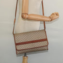 CELINE Macadam Canvas Shoulder Bag PVC Beige Gold Auth BA4128-21