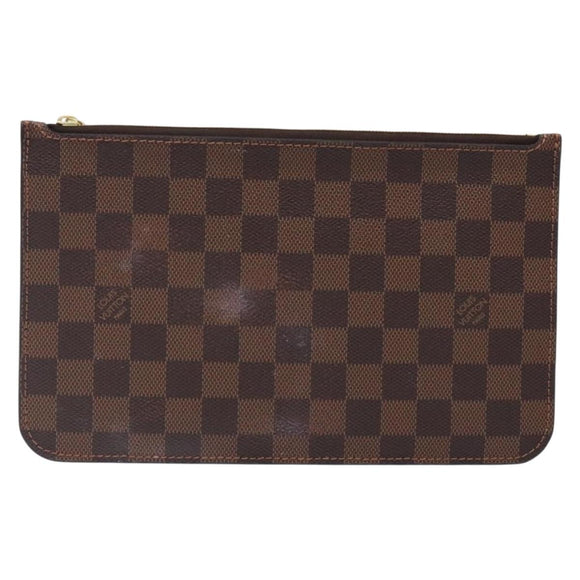 LOUIS VUITTON Damier Ebene Neverfull MM Pouch Accessory Pouch LV Auth BA4153