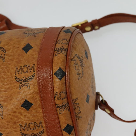 MCM Logogram Vicetos Shoulder Bag PVC Leather Brown Gold Auth BA4155