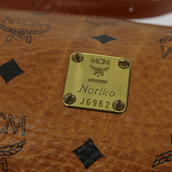 MCM Logogram Vicetos Shoulder Bag PVC Leather Brown Gold Auth BA4155