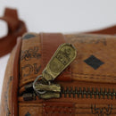 MCM Logogram Vicetos Shoulder Bag PVC Leather Brown Gold Auth BA4155-15