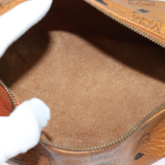 MCM Logogram Vicetos Shoulder Bag PVC Leather Brown Gold Auth BA4155