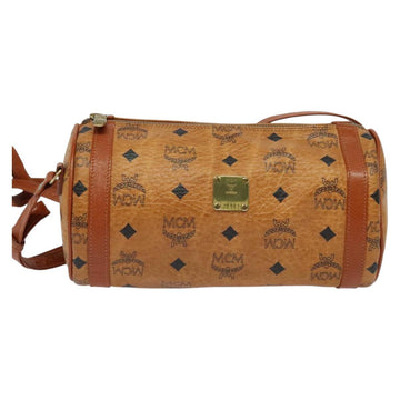 MCM Logogram Vicetos Shoulder Bag PVC Leather Brown Gold Auth BA4155 - 0