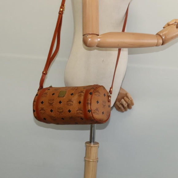 MCM Logogram Vicetos Shoulder Bag PVC Leather Brown Gold Auth BA4155