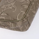 VERSACE Chain Shoulder Bag PVC Canvas Beige Gold Auth BA4156-16