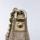 VERSACE Chain Shoulder Bag PVC Canvas Beige Gold Auth BA4156-10