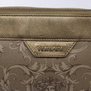 VERSACE Chain Shoulder Bag PVC Canvas Beige Gold Auth BA4156-17