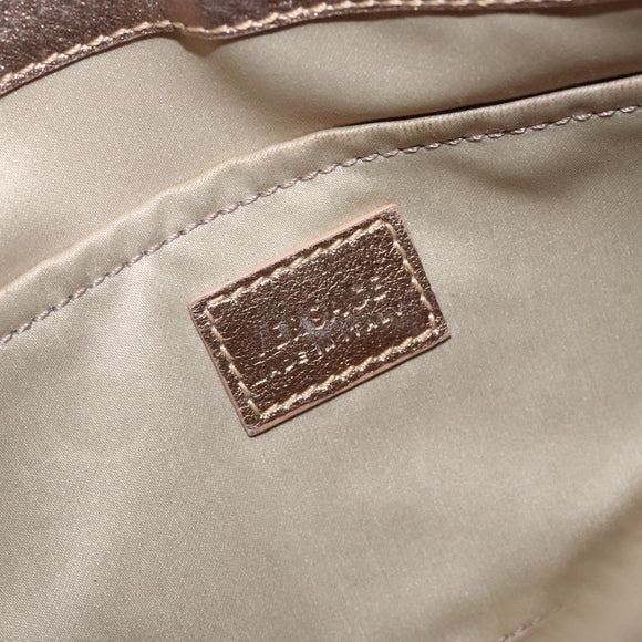 VERSACE Chain Shoulder Bag PVC Canvas Beige Gold Auth BA4156