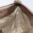 VERSACE Chain Shoulder Bag PVC Canvas Beige Gold Auth BA4156-19