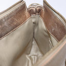 VERSACE Chain Shoulder Bag PVC Canvas Beige Gold Auth BA4156-20