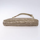 VERSACE Chain Shoulder Bag PVC Canvas Beige Gold Auth BA4156-5