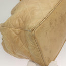 CHANEL Matelasse Chain Shoulder Bag Lamb Skin Beige Gold CC Auth BA4158-15