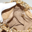 CHANEL Matelasse Chain Shoulder Bag Lamb Skin Beige Gold CC Auth BA4158-11