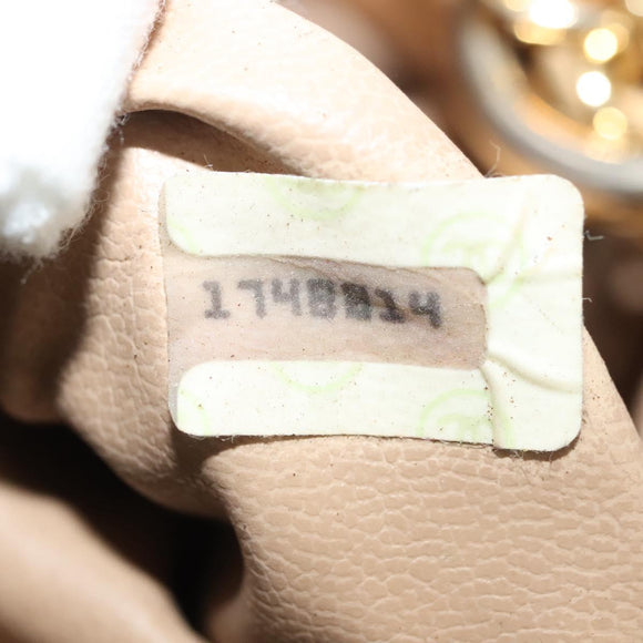 CHANEL Matelasse Chain Shoulder Bag Lamb Skin Beige Gold CC Auth BA4158