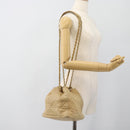 CHANEL Matelasse Chain Shoulder Bag Lamb Skin Beige Gold CC Auth BA4158-23