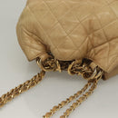 CHANEL Matelasse Chain Shoulder Bag Lamb Skin Beige Gold CC Auth BA4158-6