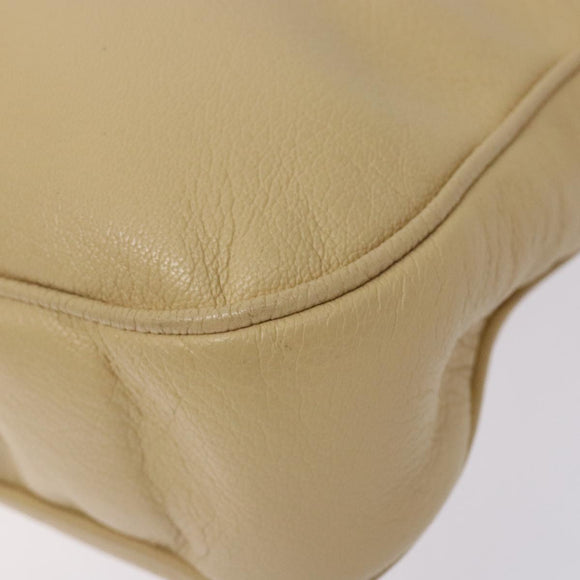 Gianni Versace Shoulder Bag Leather Beige Gold Auth BA4159