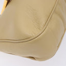 Gianni Versace Shoulder Bag Leather Beige Gold Auth BA4159-11