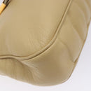 Gianni Versace Shoulder Bag Leather Beige Gold Auth BA4159-13