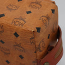 MCM Logogram Vicetos Pouch PVC Leather Brown Gold Auth BA4160-14