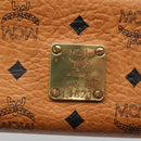 MCM Logogram Vicetos Pouch PVC Leather Brown Gold Auth BA4160-12