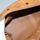 MCM Logogram Vicetos Pouch PVC Leather Brown Gold Auth BA4160-10