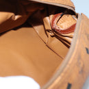 MCM Logogram Vicetos Pouch PVC Leather Brown Gold Auth BA4160-11