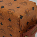 MCM Logogram Vicetos Pouch PVC Leather Brown Gold Auth BA4160-7