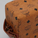 MCM Logogram Vicetos Pouch PVC Leather Brown Gold Auth BA4160-8