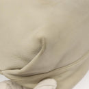 SAINT LAURENT Chain Teddy Small Shoulder Bag Leather White Silver Auth BA4161-12