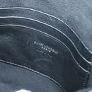 SAINT LAURENT Chain Teddy Small Shoulder Bag Leather White Silver Auth BA4161-21