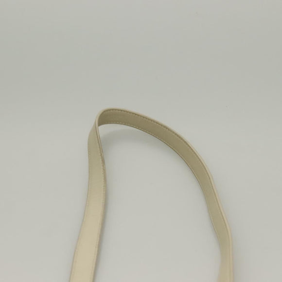 SAINT LAURENT Chain Teddy Small Shoulder Bag Leather White Silver Auth BA4161