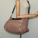 Chloe Etel Hand Bag Leather 2way Pink Silver Auth BA4166-23