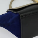 CELINE Trapeze Hand Bag Leather 2way Beige Gold Auth BA4167-8