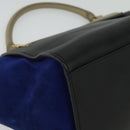 CELINE Trapeze Hand Bag Leather 2way Beige Gold Auth BA4167-16