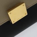 CELINE Trapeze Hand Bag Leather 2way Beige Gold Auth BA4167-9