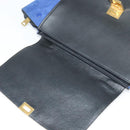 CELINE Trapeze Hand Bag Leather 2way Beige Gold Auth BA4167-10