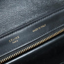 CELINE Trapeze Hand Bag Leather 2way Beige Gold Auth BA4167-18