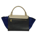 CELINE Trapeze Hand Bag Leather 2way Beige Gold Auth BA4167-2