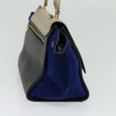 CELINE Trapeze Hand Bag Leather 2way Beige Gold Auth BA4167-3