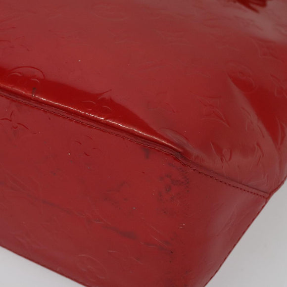 LOUIS VUITTON Monogram Vernis Reade MM Hand Bag Red Rouge M91086 LV Auth BA4169