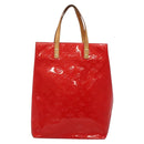 LOUIS VUITTON Monogram Vernis Reade MM Hand Bag Red Rouge M91086 LV Auth BA4169-13