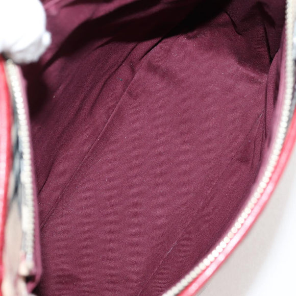 BURBERRY Nova Check Blue Label Shoulder Bag Canvas Beige Silver Auth BA4179